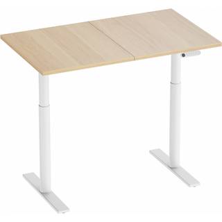 MaxMount Premium Hæve Sænkebord Elektrisk Skrivebord 1200x700mm - Hvid/Egetræ