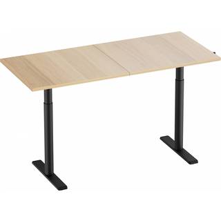 MaxMount Hæve Sænkebord Elektrisk Skrivebord 1600x700mm Håndsving - Sort/Egetræ