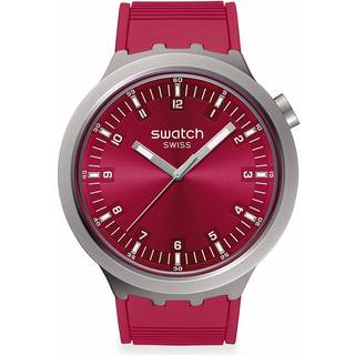 Swatch Big Bold Scarlett Shimmer Quartz Red Dial Stainless Steel Bracelet Unisex Watch SB07S104
