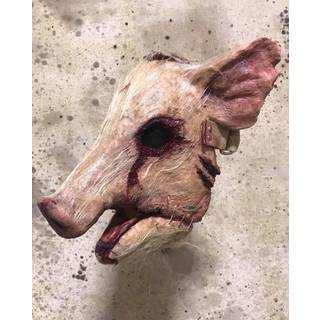Behaarte blutige Schweinekopf Maske