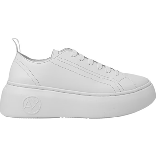 Armani Exchangetil kvinder. XDX043XCC6400152 Solide sneakers i læder hvid (40.5), Fast, 1-3 cm, Blonder, Casual
