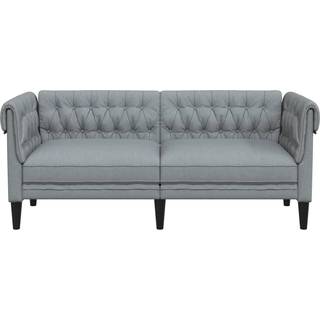 2-personers Chesterfield-sofa stof lysegrå