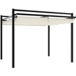 Pavillon Med Sammenrulleligt Tag 3X3 Cm Aluminium - Creme