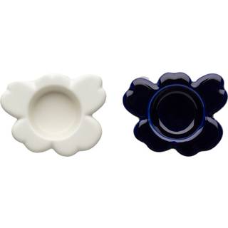 Unikko Shape fyrfadsstage, cobalt/matte white, 2 stk.