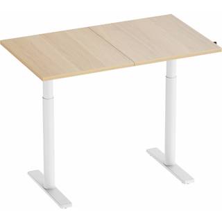 MaxMount Hæve Sænkebord Elektrisk Skrivebord 1200x700mm Håndsving - Hvid/Egetræ