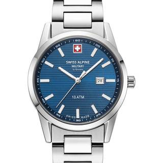 Swiss Alpine Military 7767.1135 Damenuhr Argos silber blau 34mm 10ATM