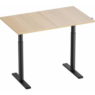 MaxMount Hæve Sænkebord Elektrisk Skrivebord 1200x700mm Håndsving - Sort/Egetræ