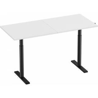 MaxMount Hæve Sænkebord Elektrisk Skrivebord 1600x700mm Håndsving - Sort/Hvid