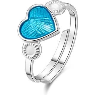 Pia&Per Ring - Sølv børnering med turkis emalje hjerte - 22315