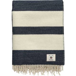 Gant Home Stripe tæppe 130x200 Cm Midnatsblåt - Plaider & Tæpper Uld Evening Blue - 853104102-433