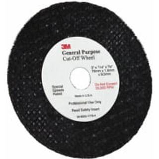 Green Corps 1988 0 Afskringshjul 3 i Dia x 1/16 i THK-hjul 3/8 i centerhul Aluminiumoxid Slibemiddel Sort