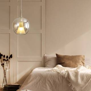 Mantra Iluminación Glas hængelampe Elsa, dæmpbar, Creme/amber, Stue/spisestue, Glas