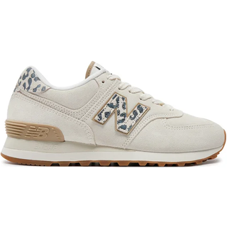 New Balance Kvinder 574 i Hvid/Sort Suede/Mesh, Størrelse 36.5