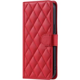 EIDERWOOD iPhone 16 Pro Max Læder Flip Cover m. Pung & Strop - Rhombus - Rød