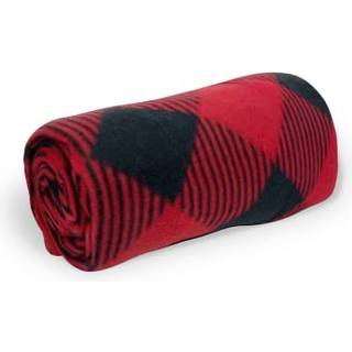 Wolf Essentials Hyggeligt-bl?dt mikrofleece rejset?ppe 50x60 tommer letv?gts kompakt Perfekt til fly og bil Buffalo Red Check