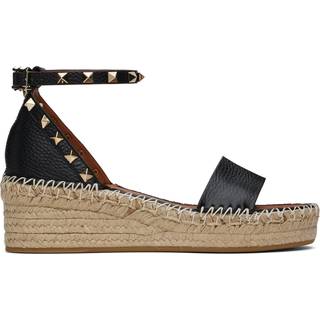 Valentino Garavani Rockstud leather espadrille wedges - beige - EU 39