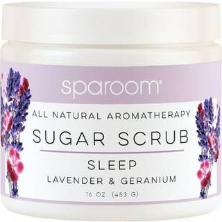 Sparoom All Natural Aromatherapy Shea Butter and Raw Sugar Hydrating and Exfoliating Body Scrub 16 Oz Sleep-Lavender og Geranium essentielle olie