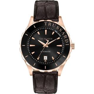 Mandens Trussardi T-LOGO Sorte Ur (Ø 43 mm)