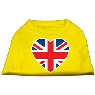British Flag Heart Screen Print Shirt Yellow XXXL