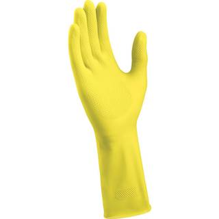 Latexhandske m/velour Gul, S Str. 6,5-7