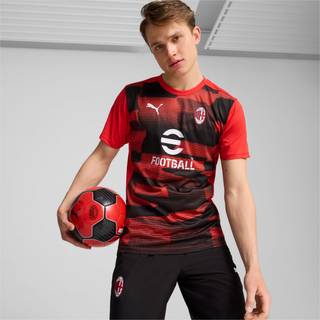Men&#39;s Puma AC Milan Pre-match Short Sleeve Jersey, Red, Size L, Clothing - Black - L