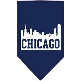 Chicago Skyline Screen Print Bandana Navy Blue Large
