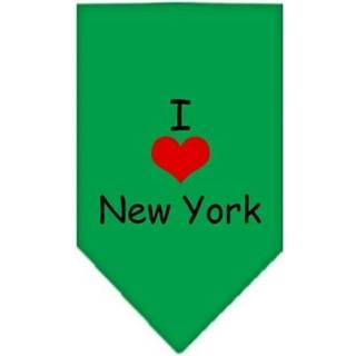 I Heart New York Screen Print Bandana Emerald Green Small