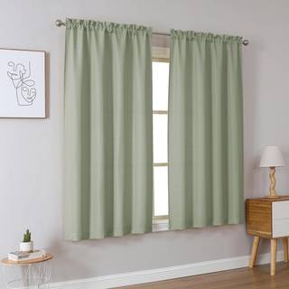 Chyhomenyc Bennet Light Sage Green Curtains 84 tommer lange 2 paneler Faux Linnedstruktureret semi -ren lys Filtrering Soft Airy Privacy Farmhous
