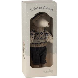 Maileg Vintermus m. Ski - Far