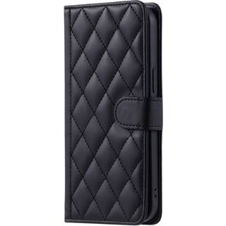 EIDERWOOD iPhone 16 Pro Max Læder Flip Cover m. Pung & Strop - Rhombus - Sort