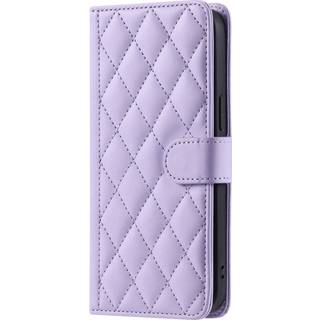 EIDERWOOD iPhone 16 Pro Max Læder Flip Cover m. Pung & Strop - Rhombus - Lilla