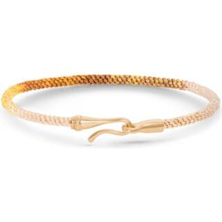 OLE LYNGGAARD COPENHAGEN Life armbånd i gylden nylon med guld krog - 15 cm