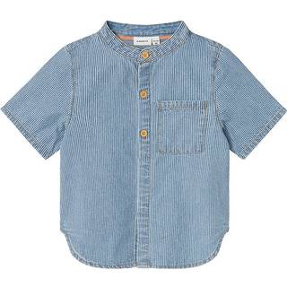 Name It Light Blue Denim White Stribet Skjorte