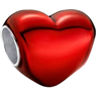 Pandora Charm - Rotes Metallic-Herz - 793337C02 - rot