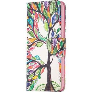 EIDERWOOD iPhone 16 Pro Læder Flip Cover m. Pung & Ståfunktion - Farverigt Træ