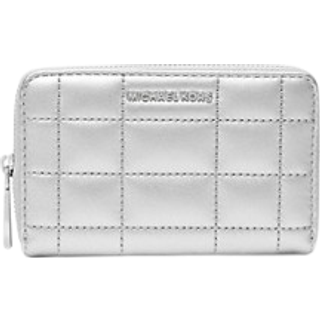 MK Small Metallic Quilted Leather Wallet - Silver - Michael Kors - ONE SIZE
