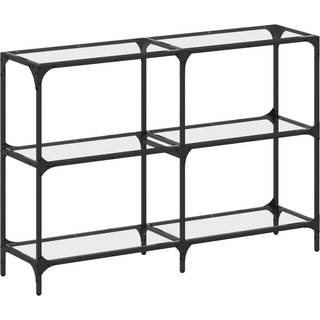 Konsolbord Med Glastop Stål - Transparent / 118.5 x 30 x 81 cm