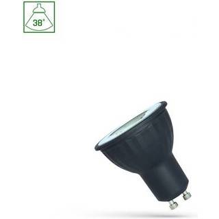 LED GU10 6W 38° Neutral Hvid - 230V, med Linse, Sort Hus, Spectrum - Dæmpbar : Ikke dæmpbar, Kulør : Neutral