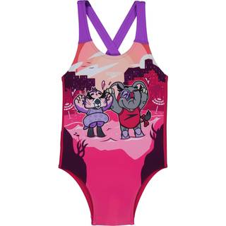 Girls Learn to Swim Printed Crossback Swimsuit Pink/Coral