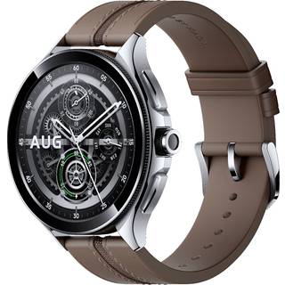 Xiaomi Watch 2 Pro LTE - Silver Case with Brown Leather Strap
