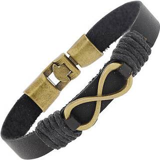 trendor 75799 Leder-Armband Unendlichkeit Schwarz