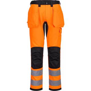 WX2 Eco hi-vis stretch bukser med hængelommer - Orange/Sort (Størrelse: 48)