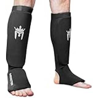MEISTER MMA ELASTISK T?j Shin Instep polstrede vagter (par) - sort - smallmedium