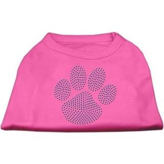 Blue Paw Rhinestud Shirt Bright Pink L
