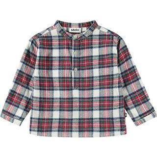 Molo GOTS Enoz Skjorte Pine Check 74 cm  Hvid  74 cm  Unisex