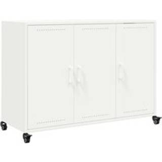 skænk 100,5x39x72 cm stål hvid