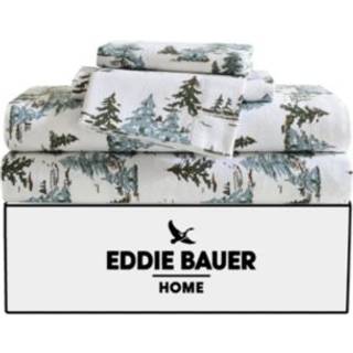 Eddie Bauer - King Sheets Cotton Flannel Bedding Set b?rstet til ekstra bl?dhed Hyggeligt boligindretning Oeko -Tex certificeret (Snowy Pine Tree