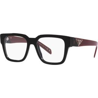 Prada Mand PR 08ZV 11F1O1 Optiske stel Acetat Sort Transparent Firkantet Normal