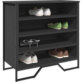 Skoreol 80X38X78 Cm Konstrueret Træ Etræsfarvet - Sort