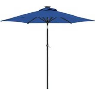 Parasol Med Led-Lys Og Stålstang 225X225X212 Cm - azurblå